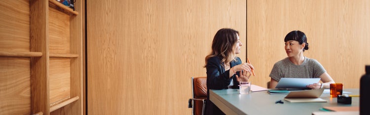 Women discussion in the office